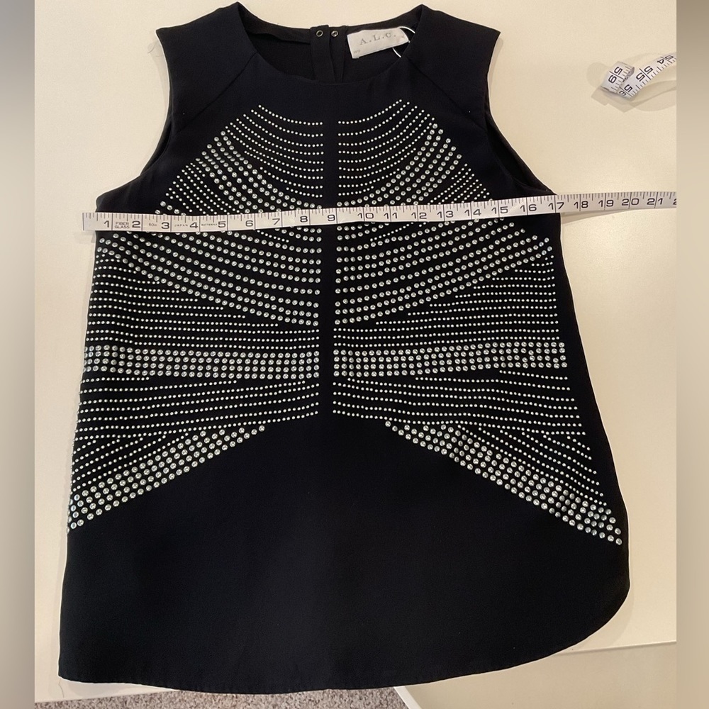 A.L.C. 2013 Black sleeveless top with silver studded design - Picture 9 of 9